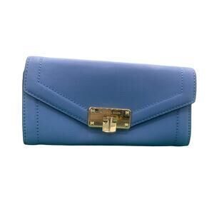 MICHAEL KORS KINSLEY CARRYALL LEATHER WALLET FRENCH BLUE